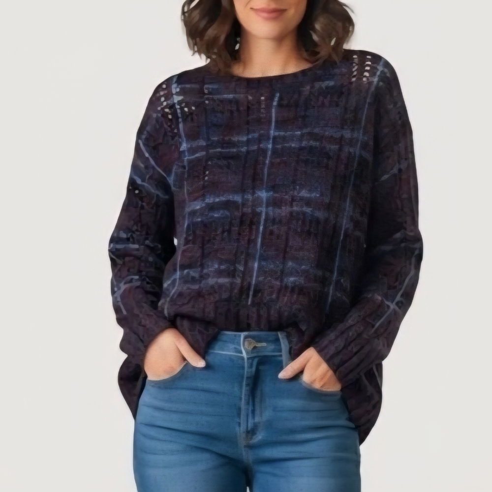 French Connection Womens Chunky Knit Wool Blend Sweater Burgundy Size S